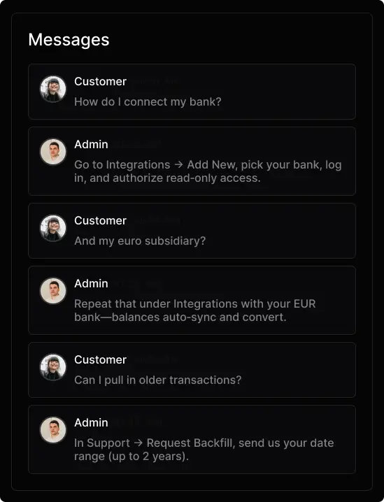 Eko product interface showing connected banks